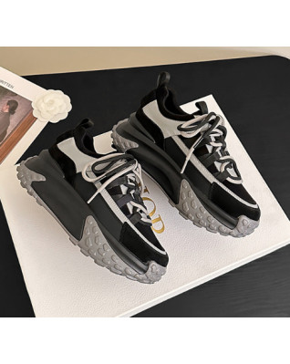 Increase Platform Waterproof Shoes Color Matching Sneakers Women 2023 Fashion All-match Comfortable Women's Shoes Spring Autumn