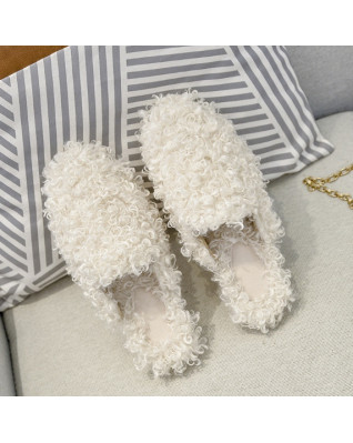 Warm Plush Women's Outdoor Slippers Plus Velvet Flat Indoor Floor Mules Home Cotton Shoes for Women Korean Style 2023 New Wint er